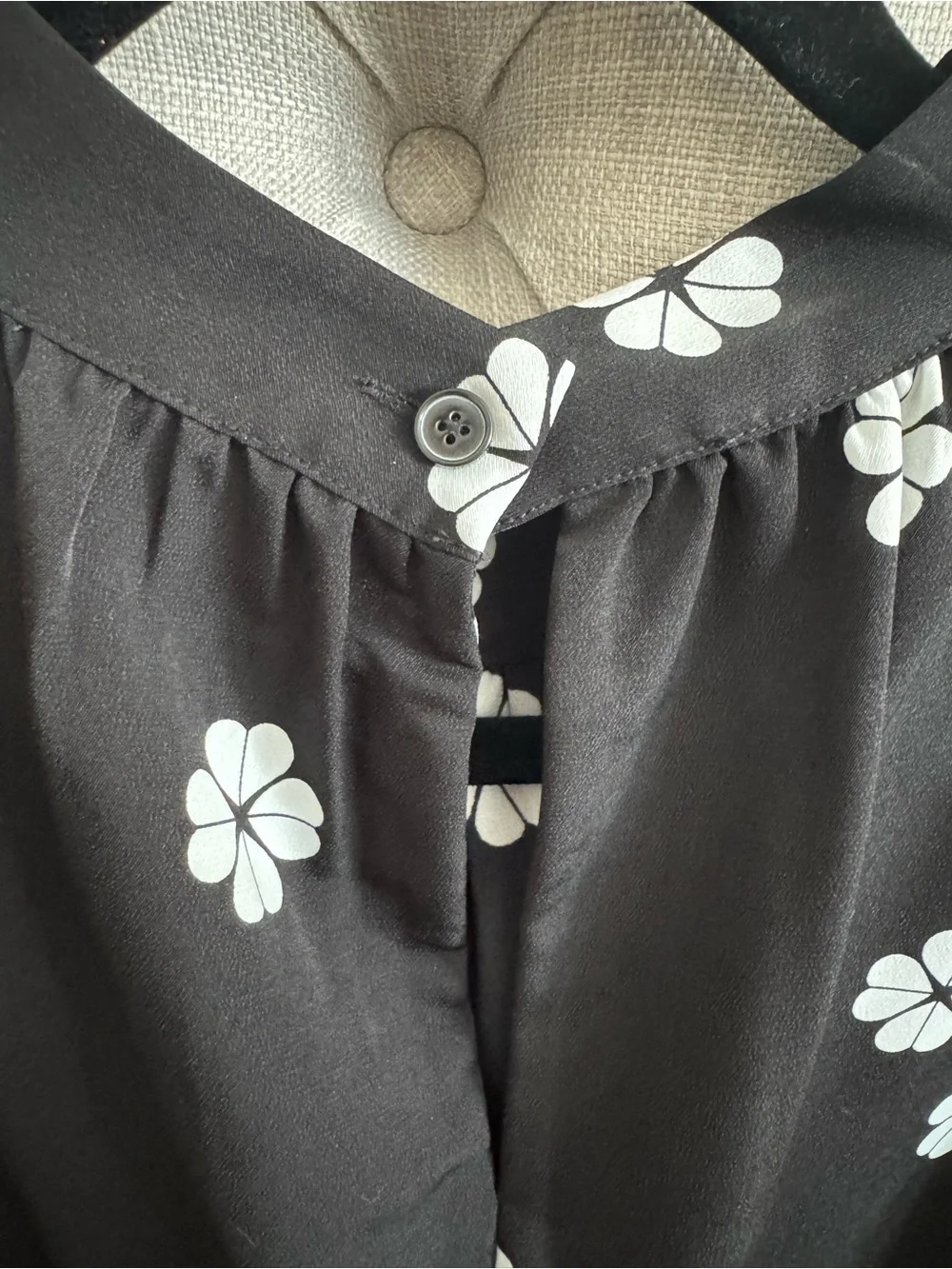 kate spade Black Blouse with White Daisy Print